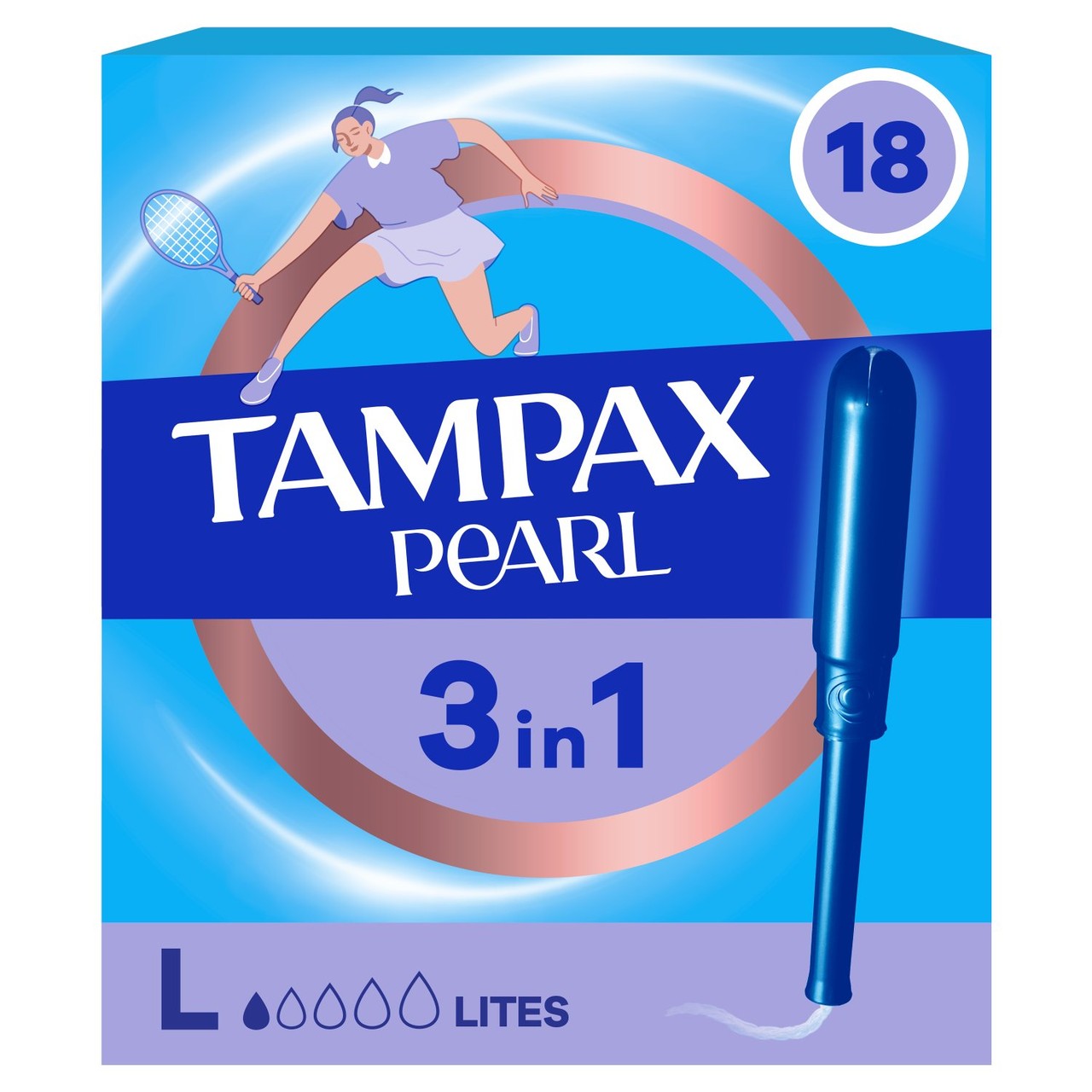 Tampax Pearl Lites Tampons With Applicator x18