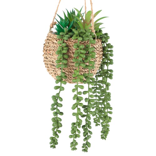 Nutmeg Home Hanging Mixed Succulent Faux Floral