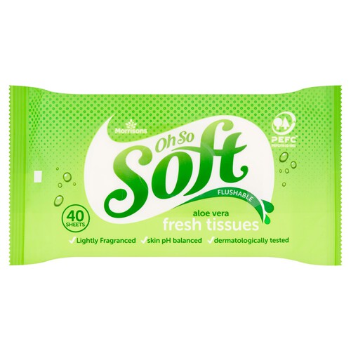 Morrisons Softer Sensitive Moist Aloe Toilet Tissue Wipes 40Pk