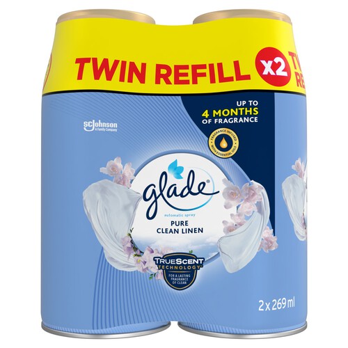 Glade Automatic Spray Twin Refill Clean Linen Air Freshener