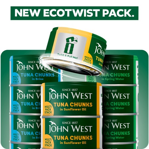John West Tuna Chunks in Sunflower Oil 4x125g (102g drained)