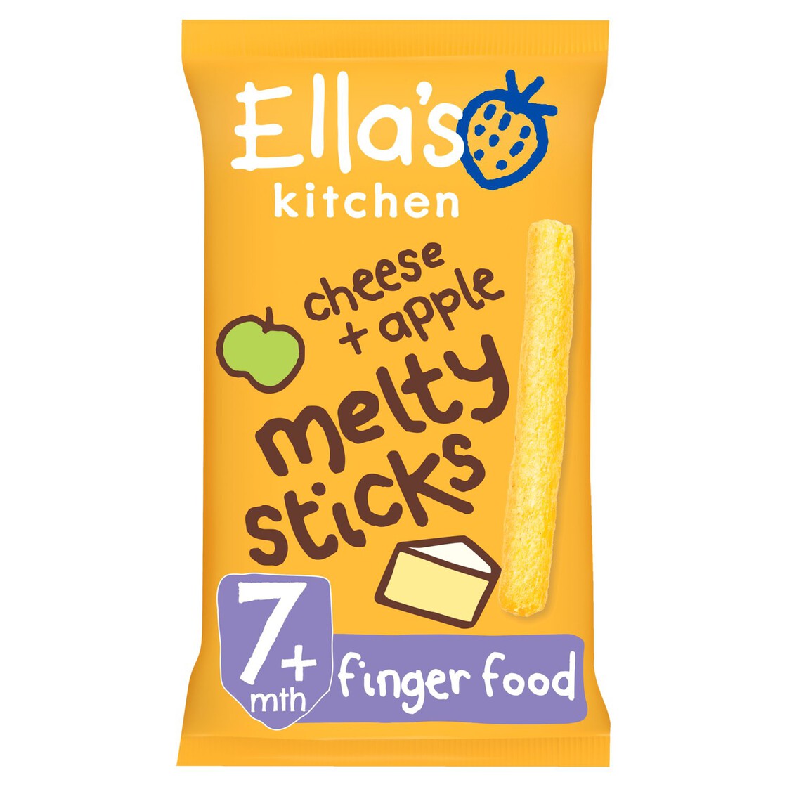 Ella's Kitchen Cheese and Apple Melty Sticks Baby Snack 7+ Months
