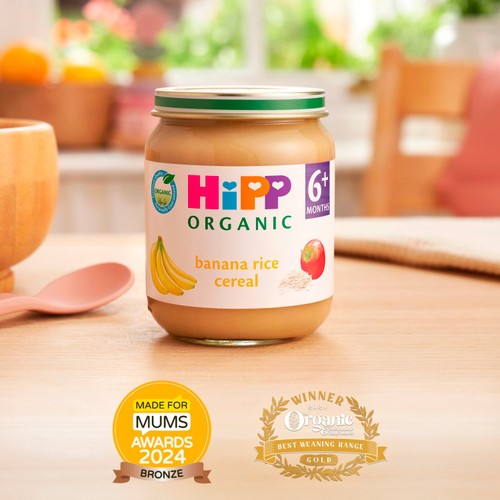 HiPP Organic Banana Rice Breakfast Baby Food Jar 4+ Months 125g