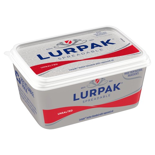 Lurpak Unsalted Spreadable Blend of Butter and Rapeseed Oil 