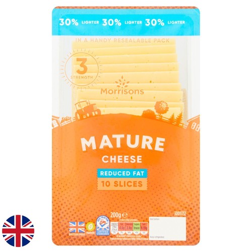 Morrisons British 30% Lighter Mature Cheese Slices 200g
