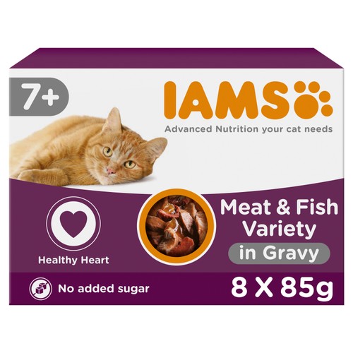 Iams Delights Senior 7+ Cat Land & Sea Collection Pouches In Jelly