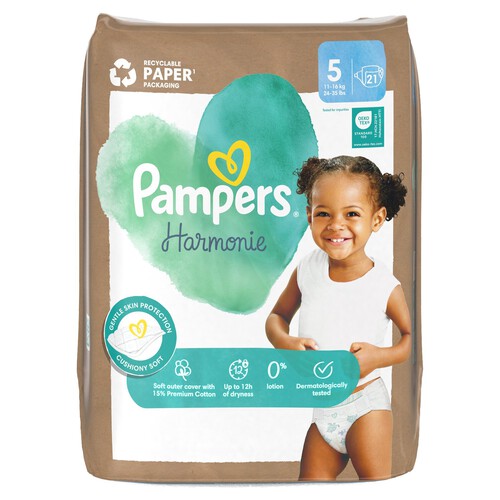 Pampers Pure Protection Nappies Full Cut Taped Size Junior