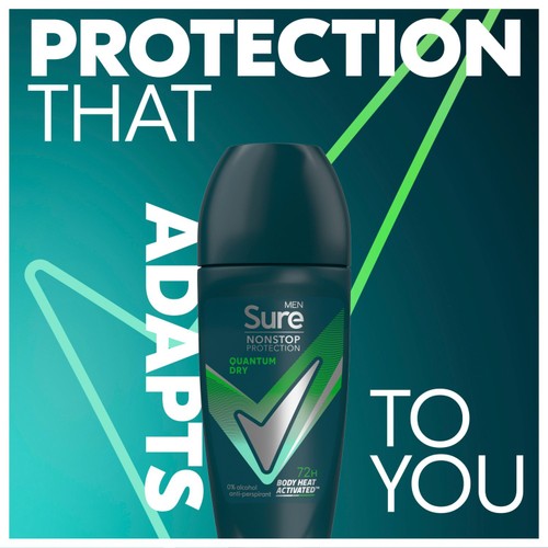 Sure Men Antiperspirant Deodorant Roll On Nonstop Quantum Dry 50ml