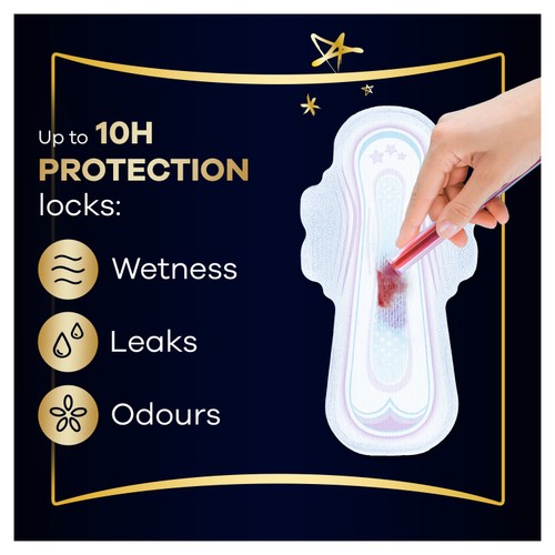 Always Ultra Night Sanitary Pads Secure With Wings Size 4 16pk