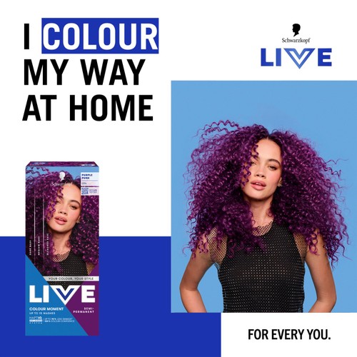 LIVE Colour Moment Semi-Permanent Hair Dye 094 Purple Punk