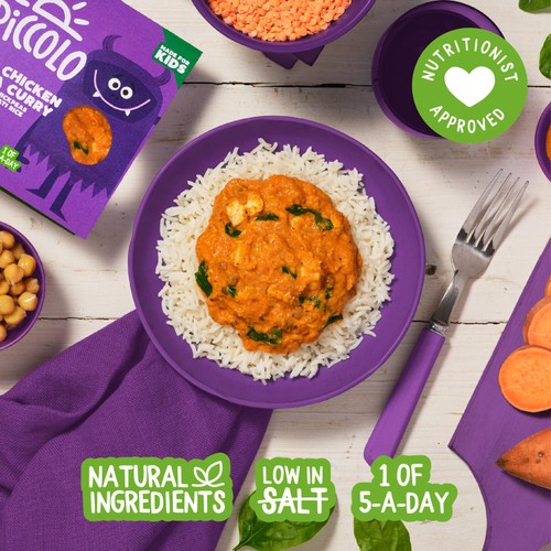 Piccolo Mild Chicken Tikka Curry With Chickpeas & Basmati Rice 200g