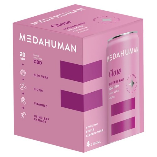 Medahuman Glow CBD Lime & Elderflower 4X250ml