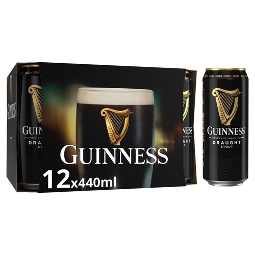 Guinness Draught Stout Beer 4.1% vol Cans