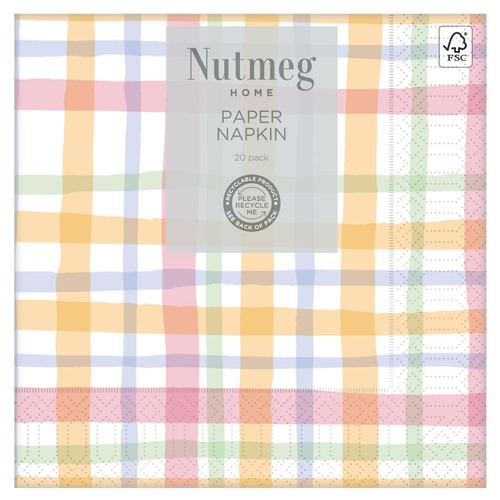 Nutmeg Gingham Napkins 20 Pack