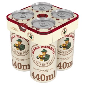 Birra Moretti Premium Lager Beer Can 4x440ml product image