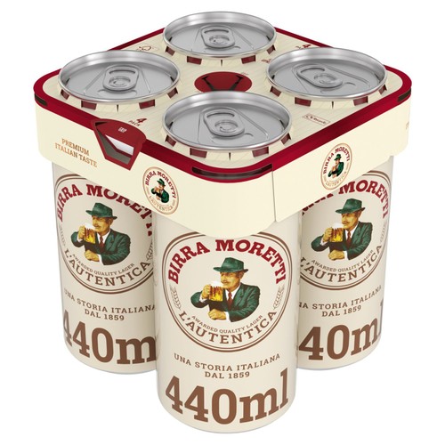 Birra Moretti Premium Lager Beer Can 4x440ml