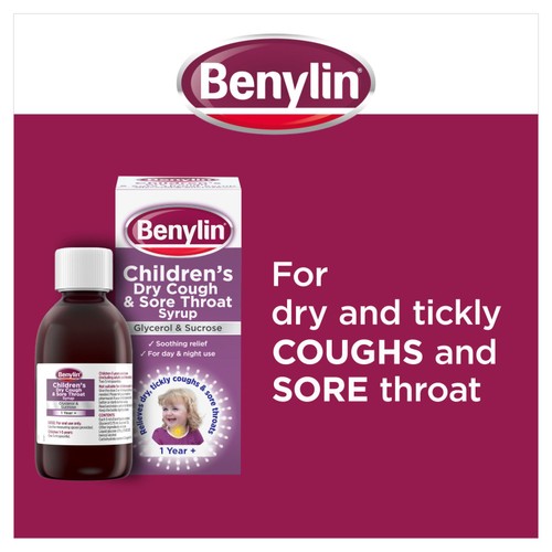 Benylin Children's Dry Cough And Sore Throat Syrup 125ml