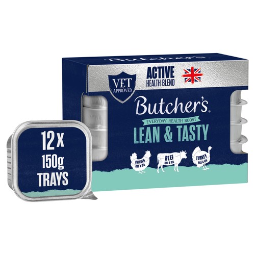 Butcher's Wholegrain Lean & Tasty Low Fat Dog Food Trays Variety Pack