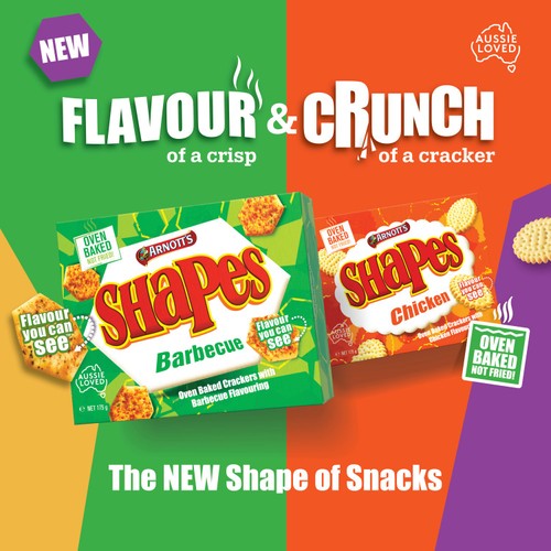 Arnott's Shapes BBQ Crackers 175g