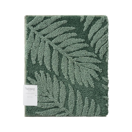 Nutmeg Home Green Leaf Bath Mat