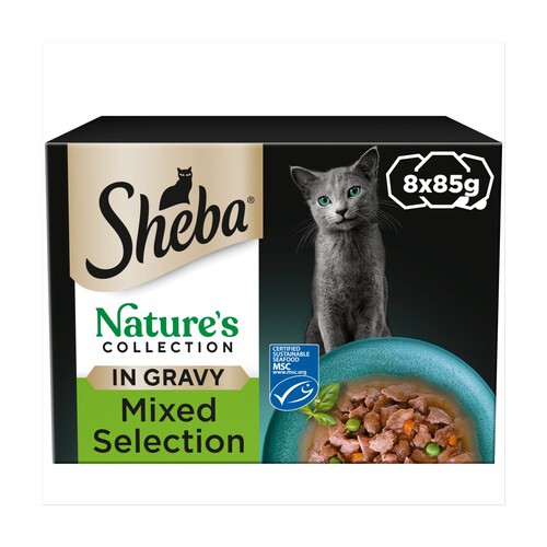 Sheba Natures Collection Cat Food Trays Mixed in Gravy