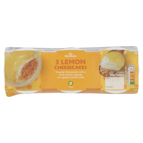 Morrisons 3 Lemon Cheesecakes