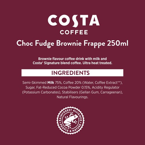 Costa Coffee Frappe Choc Fudge Brownie Iced Coffee