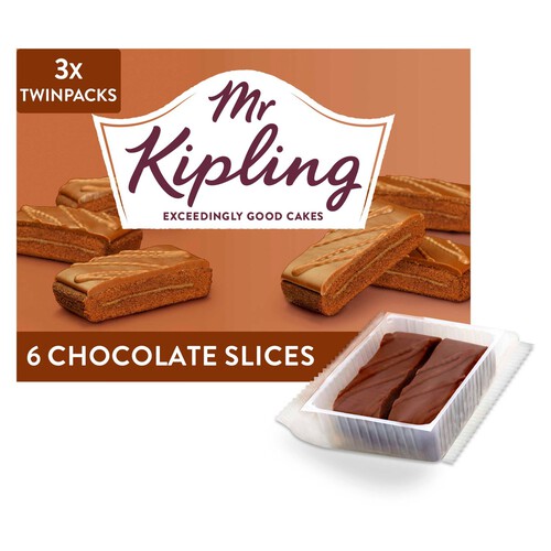 Mr Kipling Chocolate Slices Cakes Multipack Snack 3x2pk