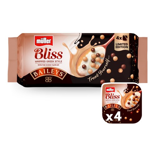 Muller Bliss Baileys Flavour Whipped Greek Style Yogurt 4 x 100g