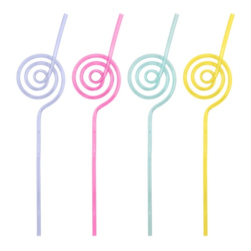 Nutmeg Bright Swirly Straws    4 pack