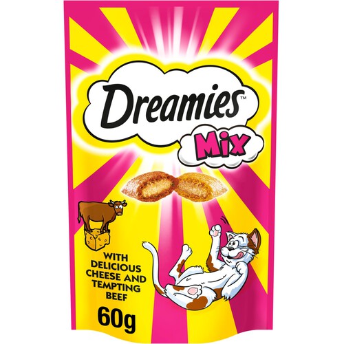 Dreamies Mix Cat Treat Biscuits with Cheese & Beef 