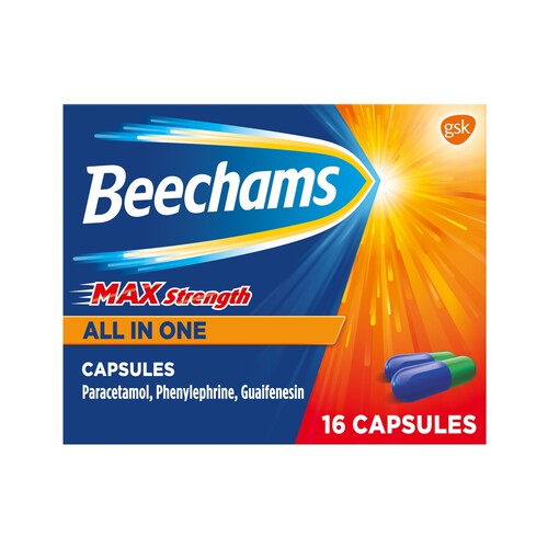 Beechams Max Strength All in One Cough Cold and Flu Capsules