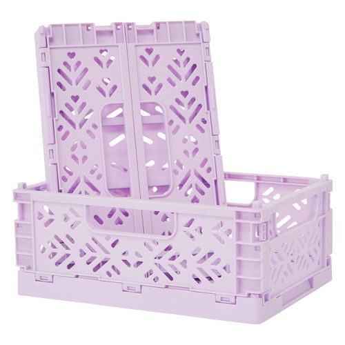 Morrisons Lilac Folding Storage Crates
