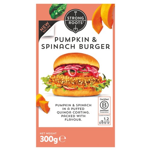 Strong Roots The Pumpkin & Spinach Burger