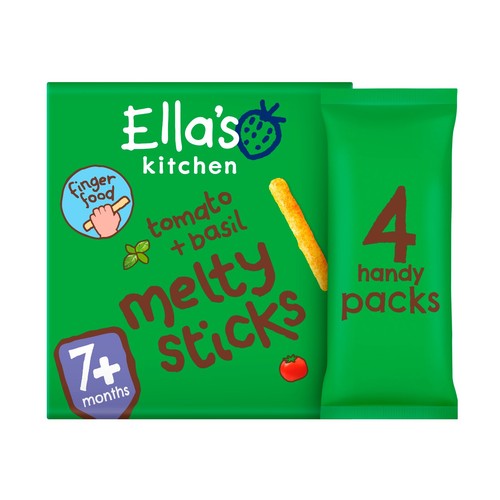 Ella's Kitchen Tomato and Basil Melty Sticks Multipack Baby Snack 7+ Months