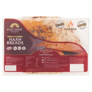 The Clay Oven Bakery Plain Naan Breads   3 pack