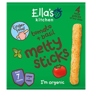 Ella's Kitchen Tomato and Basil Melty Sticks Multipack Baby Snack 7+ Months