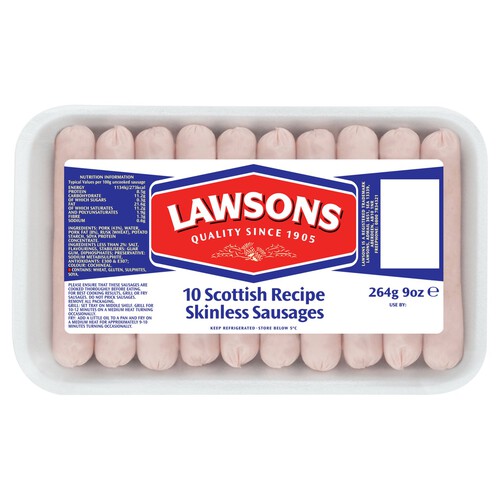 Lawsons Skinless Pork Sausages 10 Pack