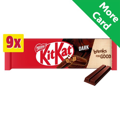 Kit Kat 2 Finger Dark Chocolate Biscuit Bar Multipack 9 Pack