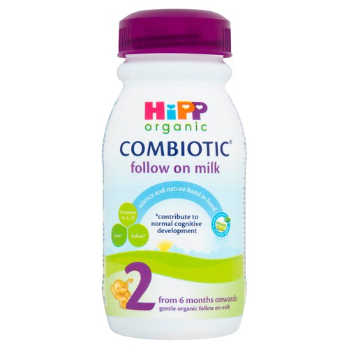 HiPP Organic 2 Follow on Baby Milk Ready to feed bottle from 6 months