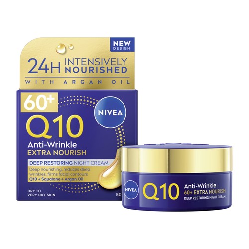 NIVEA Q10 Anti-Wrinkle Night Cream for 60+ Mature Skin