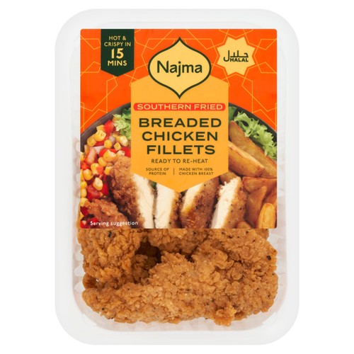 Najma Halal Southern Fried Breaded Chicken Fillets 300g