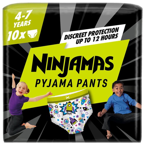 Pampers Ninjamas Pyjama Pants Unisex Spaceships 4 - 7 Years 10 Pyjama Pants