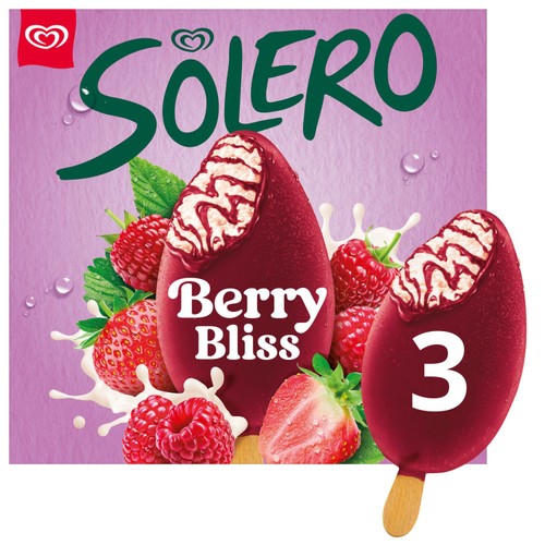Solero Berry Bliss Ice Cream Sticks 3 x 90ml