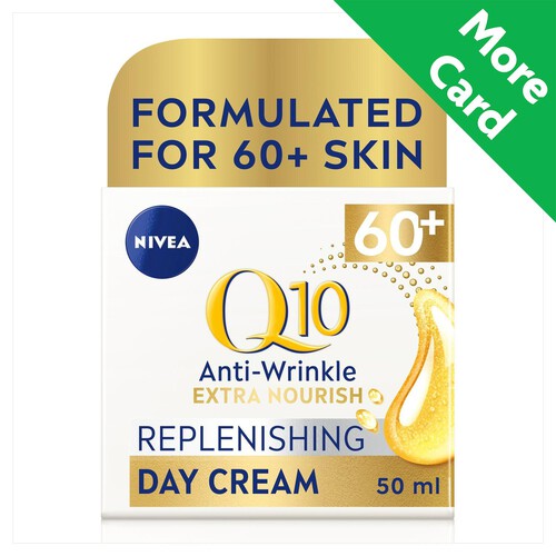 NIVEA Q10 Anti-Wrinkle Day Cream for 60+ Mature Skin SPF15 