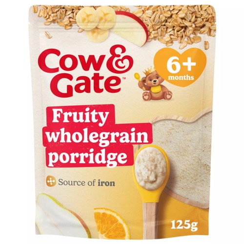 Cow & Gate Fruity Wholegrain Porridge Baby Cereal 6+ Months   125g