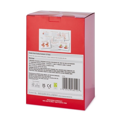Morrisons Candy Cane Family Crackers 12 Pack
