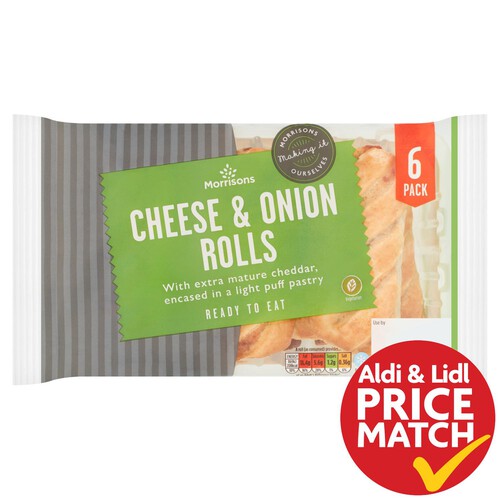 Morrisons 6 Fresh Bake Cheese & Onion Rolls