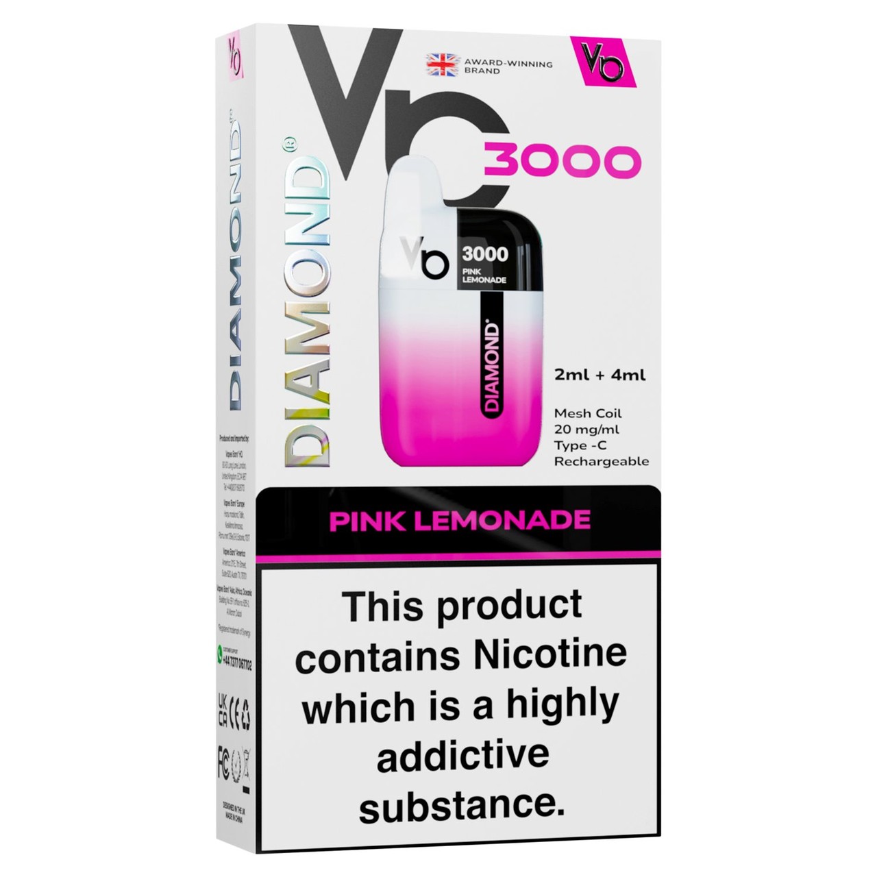 Vapes Bars Diamond 3K Starter Kit Pink Lemonade