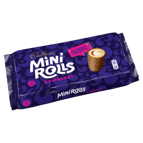 Cadbury Milk Chocolate Raspberry Mini Rolls Cakes 5 Pack
